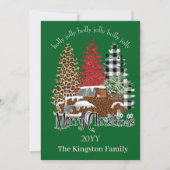 Holly Jolly Merry Kerstbomen op Truck Kaart (Voorkant)