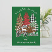 Holly Jolly Merry Kerstbomen op Truck Kaart (Staand voorkant)