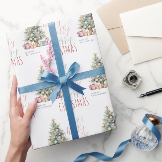 Holly Jolly Merry kerstcadeau vakantieseizoen Cadeaupapier (Geschenken)