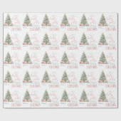 Holly Jolly Merry kerstcadeau vakantieseizoen Cadeaupapier (Vlak)