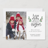 Holly Jolly Merry-kerstfoto Feestdagenkaart (Voorkant)