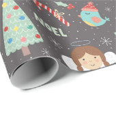 Holly Jolly Merry Xmas Santa Reindeer | Kerstmis Cadeaupapier (Rol Hoek)