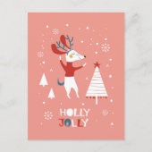 Holly Jolly met Cute Dog-kerstBriefkaart Briefkaart (Voorkant)