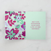 Holly Jolly Modern Botanical Floral Kerstmis Feestdagen Kaart (Binnen)