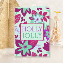 Holly Jolly Modern Botanical Floral Kerstmis