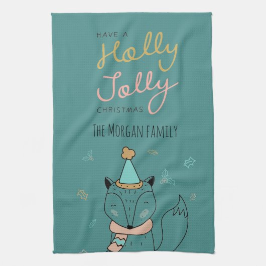 Holly Jolly ⎢ Monogram Kitchen Towel Theedoek (Verticaal)
