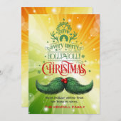 Holly Jolly Mustache Kerstkerst Feestdagenkaart (Voorkant / Achterkant)