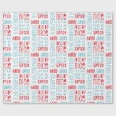 Holly Jolly Naughty Nice herstellend patroon Cadeaupapier (Vlak)