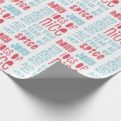 Holly Jolly Naughty Nice herstellend patroon Cadeaupapier (Hoek)