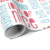 Holly Jolly Naughty Nice herstellend patroon Cadeaupapier (Rol Hoek)