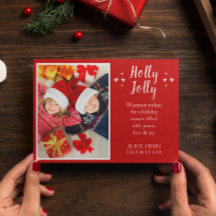 Holly Jolly Nordic Folie Holiday Photo Card