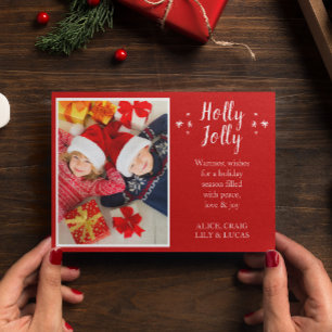 Holly Jolly Nordic Folie Holiday Photo Card Folie Feestdagenkaart