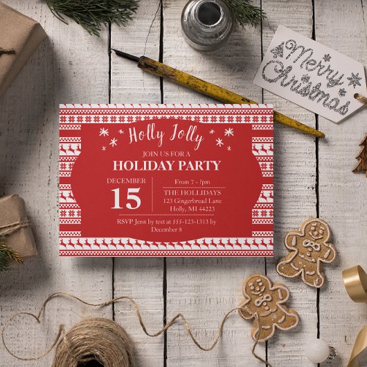 Holly Jolly Nordic Print Rendiervakantie Kaart