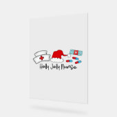 Holly Jolly Nurse, Halloween Classic T-shirt Acryl Bord (Hoek)