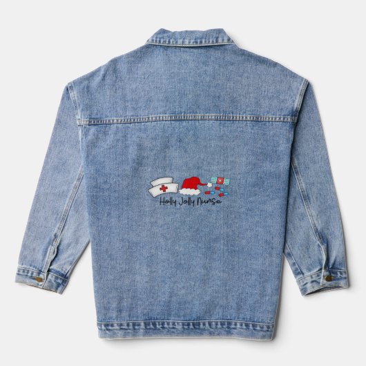 Holly Jolly Nurse, Halloween Classic T-shirt Denim Jacket (Achterkant)