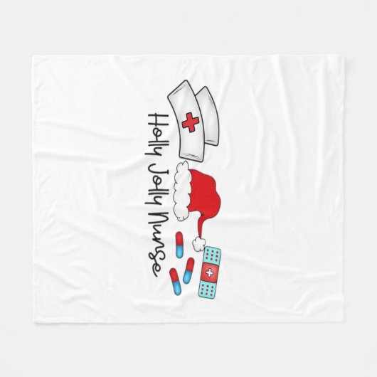 Holly Jolly Nurse, Halloween Classic T-shirt Fleece Deken (Voorkant (Horizontaal))