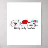 Holly Jolly Nurse, Halloween Classic T-shirt Poster (Voorkant)