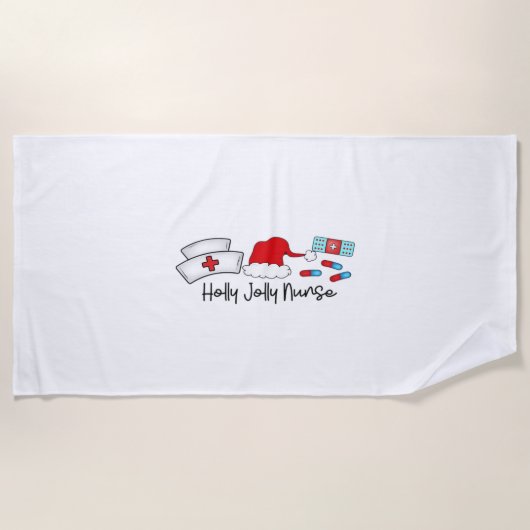 Holly Jolly Nurse, Halloween Classic T-shirt Strandlaken (Voorkant)
