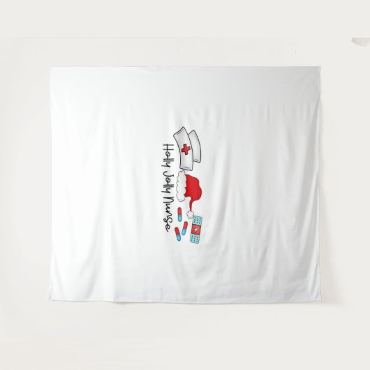 Holly Jolly Nurse, Halloween Classic T-shirt Wandkleed (Voorkant (horizontaal))