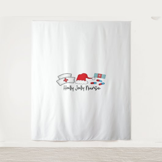 Holly Jolly Nurse, Halloween Classic T-shirt Wandkleed (Voorkant)