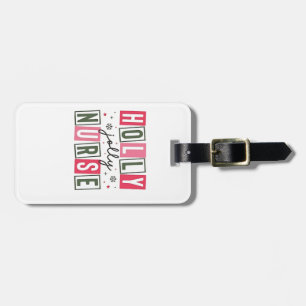 Holly Jolly Nurse Kerstmisverpleegkundige Bagagelabel