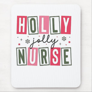 Holly Jolly Nurse Kerstmisverpleegkundige Muismat
