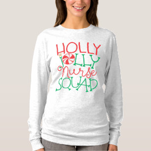 Holly Jolly Nurse Squad Cute Snoep kerst T-shirt