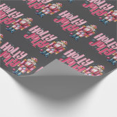 Holly Jolly Nutcracker Kerstkoket Preppy Cadeaupapier (Hoek)