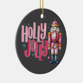 Holly Jolly Nutcracker Kerstkoket Preppy Keramisch Ornament (Rechts)
