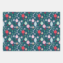 Holly Jolly Ornaments Holiday Inpakpapier Vel