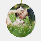 Holly Jolly Overlay | Kalligrafie Typografie Foto Keramisch Ornament (Links)