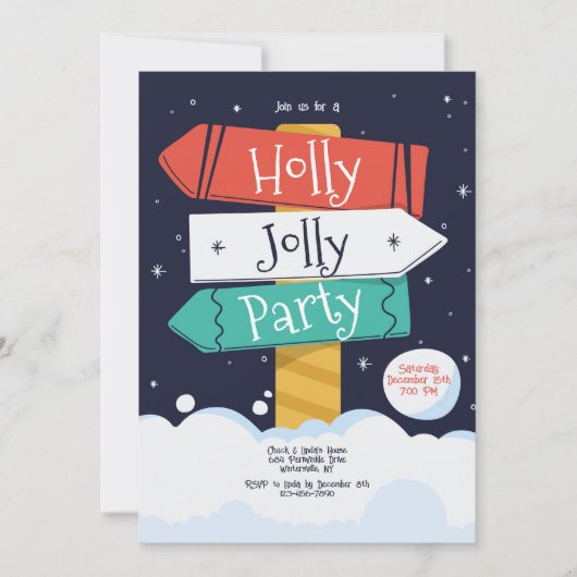 Holly Jolly Party Kaart (Voorkant)