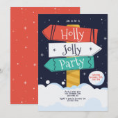 Holly Jolly Party Kaart (Voorkant / Achterkant)