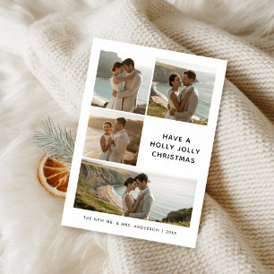 Holly Jolly Pas getrouwd Christmas Coastal 4 Foto Feestdagenkaart