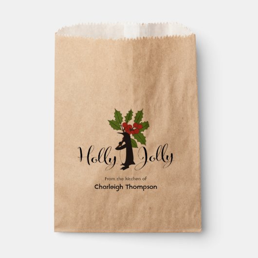 Holly Jolly Penguin Kerstmis Zelfgemaakte traktati Bedankzakje (Voorkant)