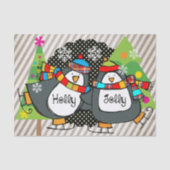 Holly Jolly Penguins Weefpapier Tissuepapier (Voorkant)