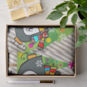 Holly Jolly Penguins Weefpapier Tissuepapier (Geschenk)