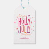 "Holly Jolly" Persoonlijke Kerstmis Cadeaulabel (Voorkant)