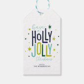 "Holly Jolly" Persoonlijke Kerstmis Cadeaulabel (Voorkant)