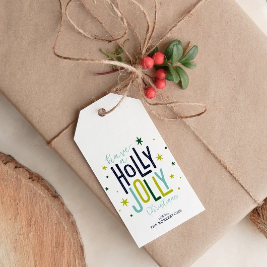 "Holly Jolly" Persoonlijke Kerstmis Cadeaulabel