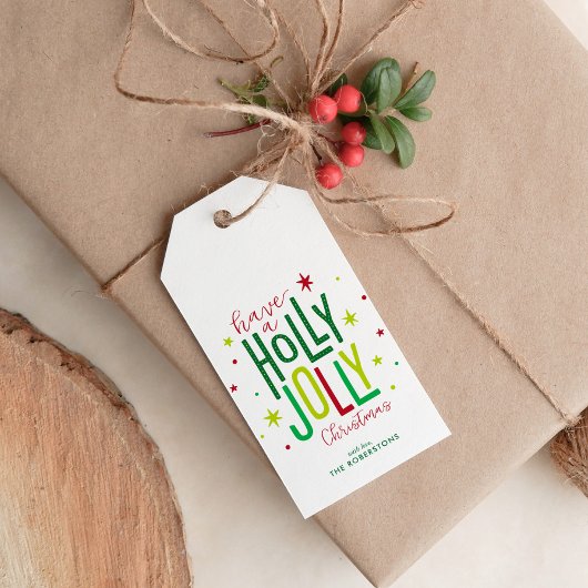 "Holly Jolly" Persoonlijke Kerstmis Cadeaulabel