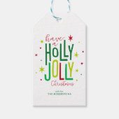 "Holly Jolly" Persoonlijke Kerstmis Cadeaulabel (Voorkant)