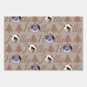 Holly Jolly Photo Collage Neutrals Kerstmis Inpakpapier Vel (Voorkant 2)