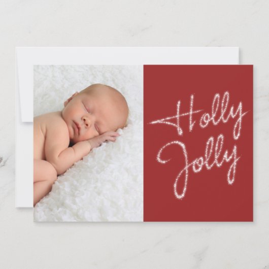 Holly Jolly Photo Holiday Card Feestdagenkaart (Voorkant)
