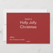 Holly Jolly Photo Holiday Card Feestdagenkaart (Achterkant)