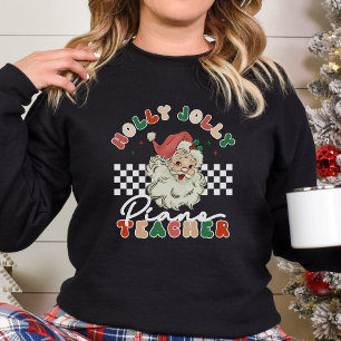 Holly Jolly Piano Leraar Kerst Retro T-shirt