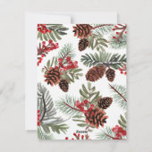 Holly Jolly Pine Cones & Berries One Photo Arch Feestdagenkaart (Achterkant)
