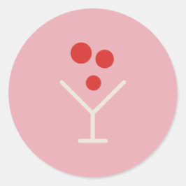 Holly Jolly Pink Martini Holiday Sticker