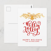 Holly Jolly | PRETTIGE FEESTDAGEN Briefkaart (Voorkant / Achterkant)