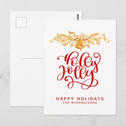 Holly Jolly | PRETTIGE FEESTDAGEN Briefkaart (Voorkant / Achterkant)